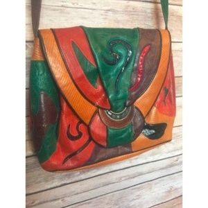 Sharif Vintage Leather patchwork crossbody handbag